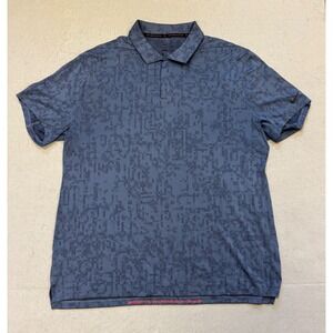 Nike Dri Fit ADV Tiger Woods Collection Polo Mens XL Blue DigitalCamo CU9528-451
